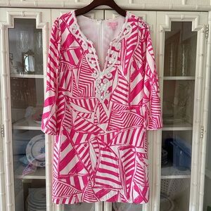 Lilly Pulitzer Juliana Tunic Dress Yacht Sea Pink Size Medium
